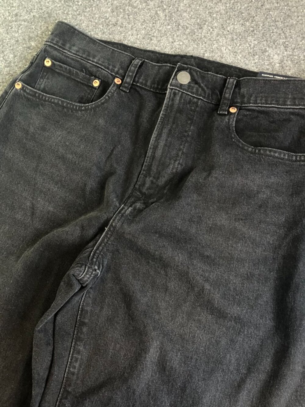 American Eagle Airflex+ Jeans Mens 32x34 Black Baggy Loose Skate Stretch - Picture 3 of 13